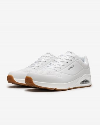Skechers Uno Stand On Air 52458-WHT Ortopedik Bağcıklı Erkek Günlük Ayakkabı Beyaz