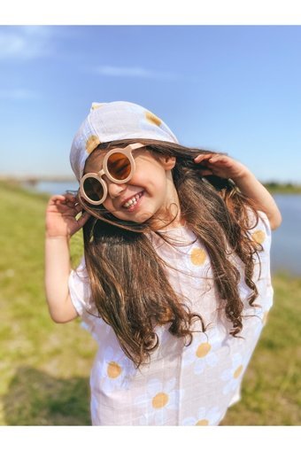 Yulakıdstore Papatya Giyilebilir Müslin Plaj Havlusu Beyaz