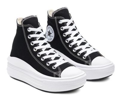 Converse Chuck Taylor All Star Move 568497C-001 Bağcıklı Kadın Günlük Ayakkabı Siyah