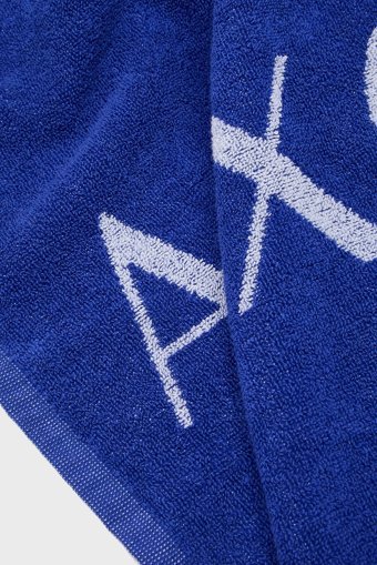 Armani Exchange Exchange Pamuklu Plaj Havlusu Mavi