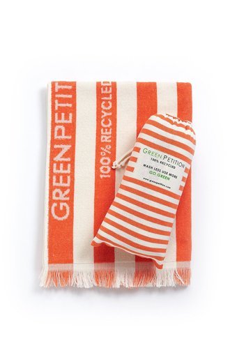 Green Petition Delmor Tangerine Plaj Havlusu Beyaz Turuncu