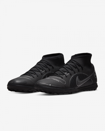 Nike Mercurial Superfly 8 Club TF DJ2909-007 Bağcıklı Halı Saha Ayakkabısı Siyah