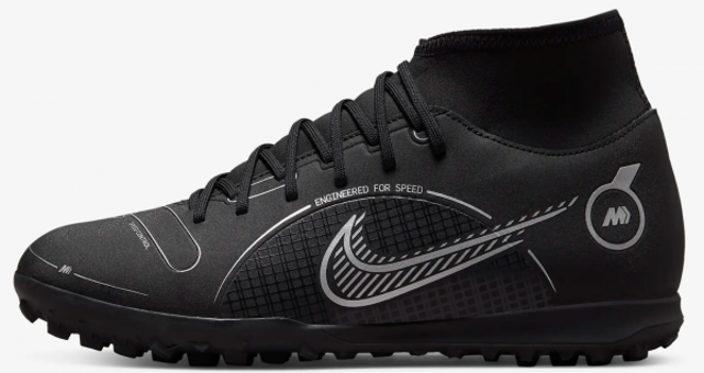 Nike Mercurial Superfly 8 Club TF DJ2909-007 Bağcıklı Halı Saha Ayakkabısı Siyah