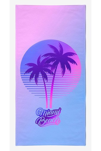 Vevienhome Mıamı Beach Pamuklu Plaj Havlusu Çok Renkli