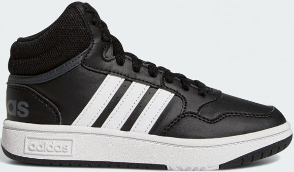 Adidas Hoops Mid GW0402 Bağcıklı Erkek Çocuk Günlük Ayakkabı Siyah