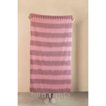 İrya Aleda Pamuklu Plaj Havlusu Pembe