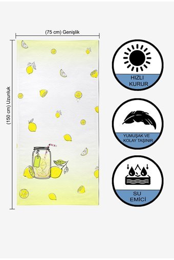 Vevienhome Summer Lemon Pamuklu Plaj Havlusu Çok Renkli