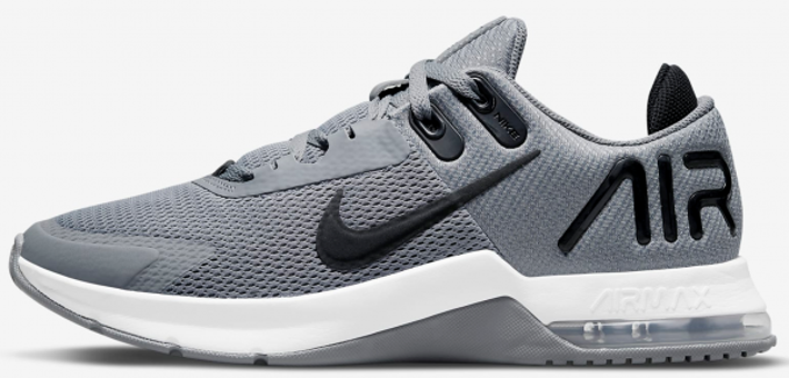 Nike Air Max Alpha Trainer 4 CW3396-001 Ortopedik Bağcıklı Erkek Antrenman Ayakkabısı Gri