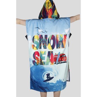 Snowsea SP1031 Giyilebilir 80x95 cm Pamuklu Polyester Plaj Havlusu Mavi