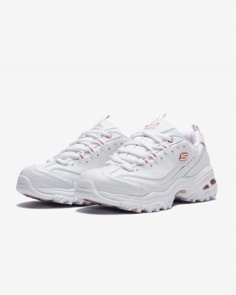 Skechers D'lites Fresh Start 11931-WTRG Ortopedik Bağcıklı Kadın Günlük Ayakkabı Beyaz