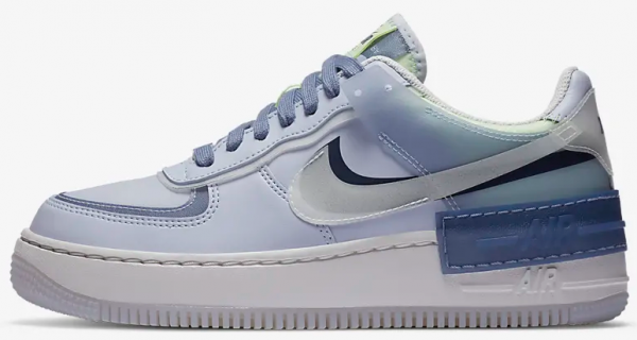 Nike Air Force 1 Shadow SE CK6561-001 Bağcıklı Kadın Günlük Ayakkabı Mavi