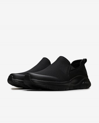 Skechers Arch Fit Banlin 232043-BBK Ortopedik Bağcıksız Erkek Günlük Ayakkabı Siyah