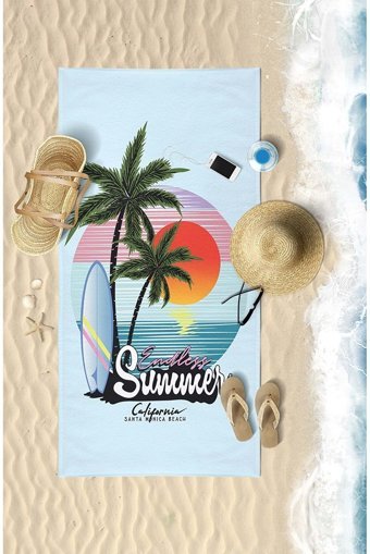 Vevienhome Endless Summer Pamuklu Plaj Havlusu Mavi