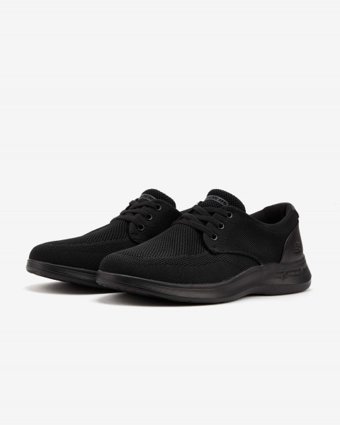 Skechers Arch Fit Darlo Weedon 204463-BBK Ortopedik Lastik Bağcıklı Erkek Günlük Ayakkabı Siyah