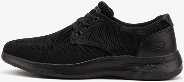 Skechers Arch Fit Darlo Weedon 204463-BBK Ortopedik Lastik Bağcıklı Erkek Günlük Ayakkabı Siyah