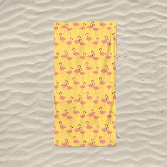 Marte Home Flamingo Pamuklu Plaj Havlusu Sarı