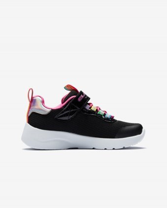Skechers Dynamight 2.0 Rockin Rainbow 302464L-BKMT Ortopedik Bağcıklı-Cırtlı Kız Çocuk Günlük Ayakkabı Siyah