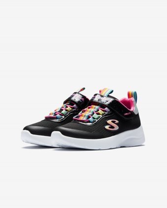 Skechers Dynamight 2.0 Rockin Rainbow 302464L-BKMT Ortopedik Bağcıklı-Cırtlı Kız Çocuk Günlük Ayakkabı Siyah