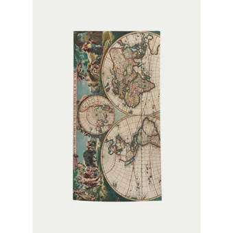 Wallhang World Map Nova Orbis Tabula Pamuklu Plaj Havlusu Bej Krem