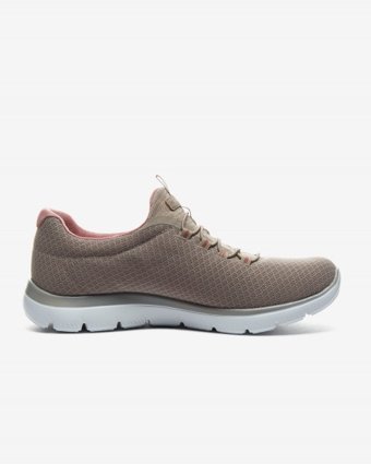 Skechers Summits 12980TK-TPPK Ortopedik Lastik Bağcıklı Kadın Yürüyüş Ayakkabısı Bej