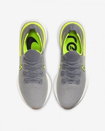 Nike React Infinity Run Flyknit CD4371-008 Ortopedik Bağcıklı Kayık Taban Erkek Koşu Ayakkabısı Gri
