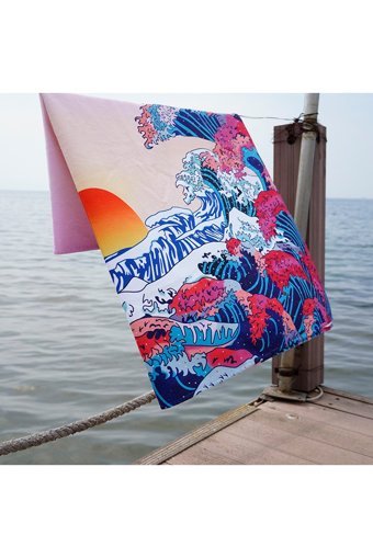 Kozmidelic Wave Plaj Havlusu Çok Renkli