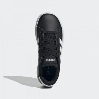 Adidas Grand Court Lifestyle Tennis Lace-Up GW6503 Bağcıklı Erkek Çocuk Günlük Ayakkabı Siyah