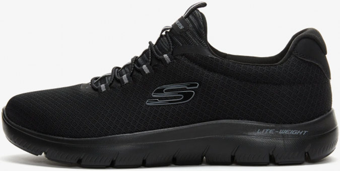 Skechers Summits 52811TK-BBK Ortopedik Lastik Bağcıklı Erkek Yürüyüş Ayakkabısı Siyah