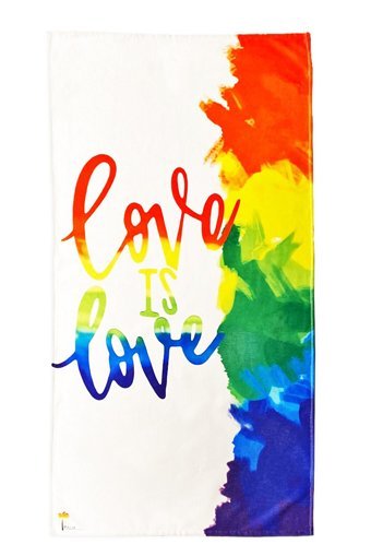Red Palm Love is Love Pamuklu Plaj Havlusu Çok Renkli