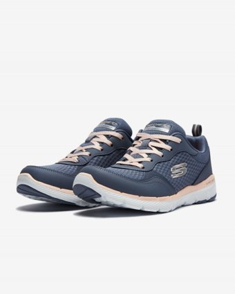 Skechers Flex Appeal 3.0 Go Forward S13069-SLTP Ortopedik Bağcıklı Kadın Günlük Ayakkabı Lacivert