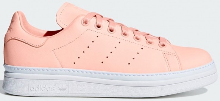 Adidas Stan Smith New Bold B37361 Ortopedik Bağcıklı Kadın Günlük Ayakkabı Pembe