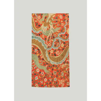 Wallhang Vintage Dragon Pamuklu Plaj Havlusu Turuncu