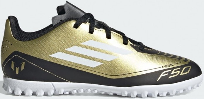 Adidas F50 Club TF J Messi IG9297 Bağcıklı Halı Saha Ayakkabısı Altın