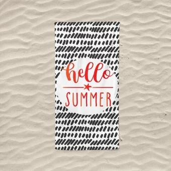Marte Home Hello Summer K Pamuklu Plaj Havlusu Çok Renkli