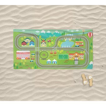 Marte Home Tren Yolu Çocuk Plaj Havlusu Yeşil