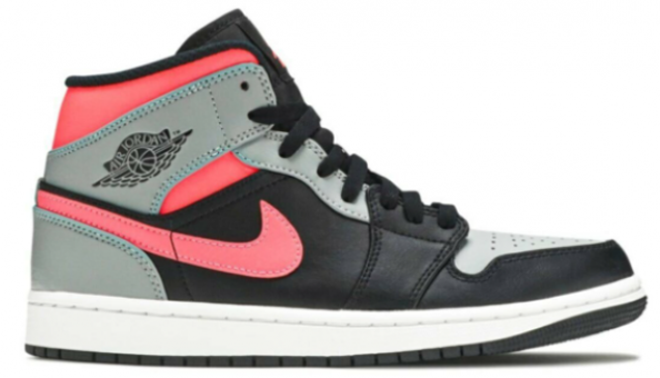 Nike Air Jordan 1 Mid 554724-059 Ortopedik Bağcıklı Erkek Basketbol Ayakkabısı Siyah
