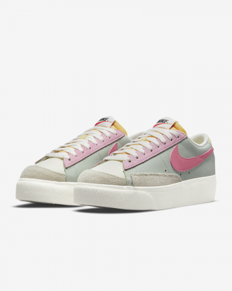 Nike Blazer Low Platform DM9464-001 Bağcıklı Kadın Günlük Ayakkabı Yeşil