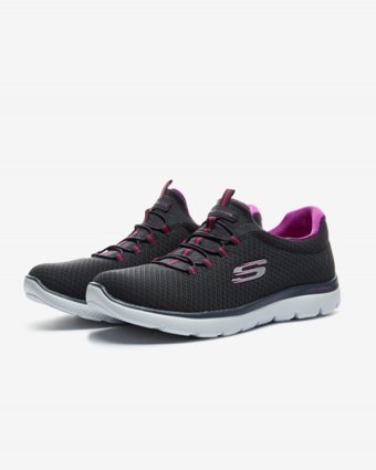 Skechers Summits 12980TK-CCPR Ortopedik Lastik Bağcıklı Kadın Yürüyüş Ayakkabısı Gri