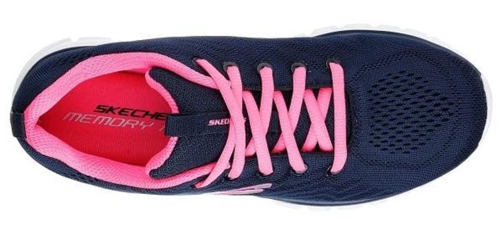Skechers Graceful Get Connected 12615-NVHP Ortopedik Bağcıklı Kadın Antrenman Ayakkabısı Lacivert