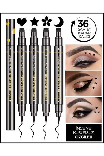 Rowenarose Suya Dayanıklı Mat Siyah İnce Uçlu Likit Eyeliner