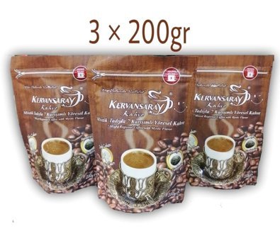 Kervansaray Damla Sakızlı Orta Kavrulmuş Türk Kahvesi 3x200 gr