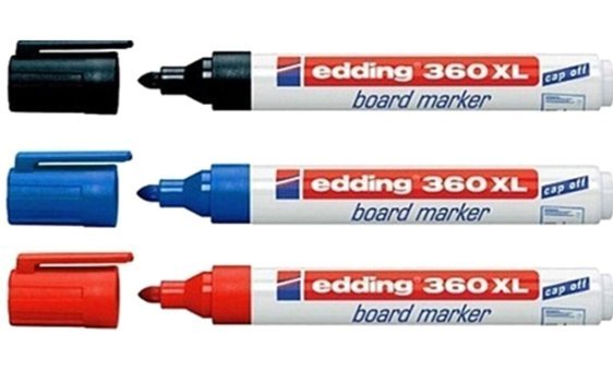 Edding 360Xl 3'lü Doldurulabilir Silinebilir Renkli Tahta Kalemi