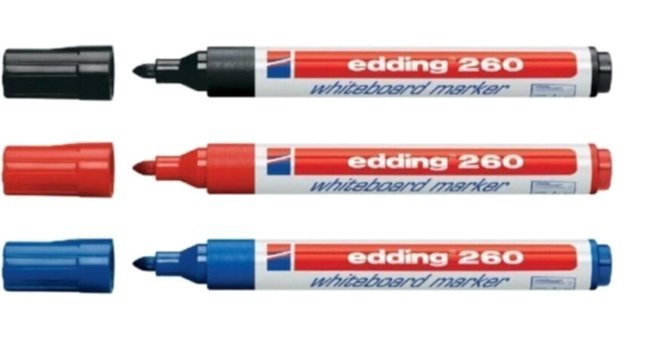 Edding 260 3'lü Doldurulabilir Silinebilir Renkli Tahta Kalemi