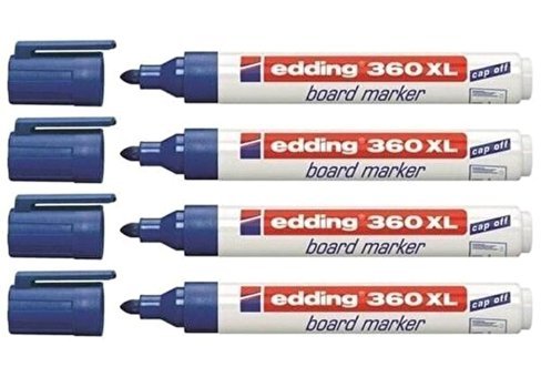 Edding 360Xl 4'lü Doldurulabilir Silinebilir Mavi Tahta Kalemi