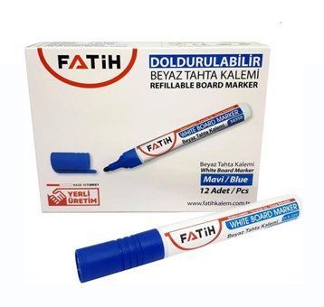 Fatih 34350 12'li Doldurulabilir Silinebilir Mavi Tahta Kalemi