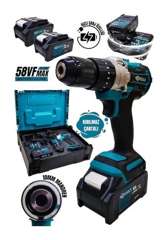 Retools 8C 58 W Darbeli Akülü Şarjlı Matkap
