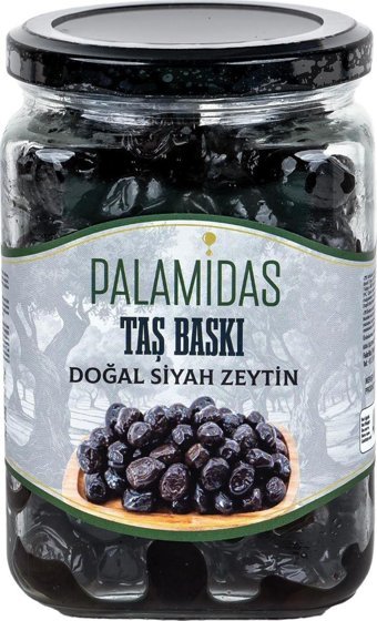 Palamidas Taş Baskı Az Tuzlu Sele Salamura Çizik Siyah Zeytin Cam 400 gr