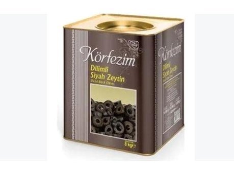 Körfezim Dilim Az Tuzlu Çizik Siyah Zeytin Teneke 8 kg