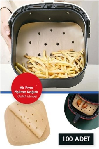 Kitchen Beauty Kare Delikli Airfryer Pişirme Kağıdı 100 Adet