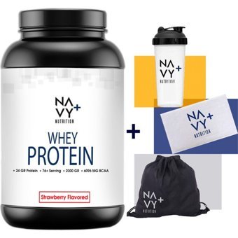 Navy Plus Nutrition Çilekli Whey Protein Protein Tozu 2.3 gr